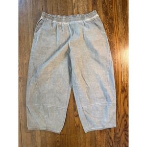 Luukaa Exclusive Grey Faded Balloon Barrel Pants Wide Leg Elastic Waist Women 14